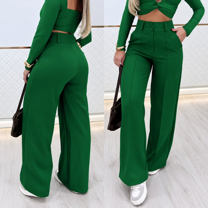 Pantalón Marcelie™ de Sastrería Premium con Cintura Alta y Corte Palazzo