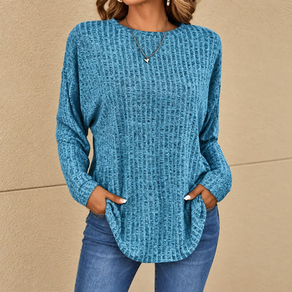 Blusa Norielle™ con Textura Jaspeada en Relieve y Corte Ligeramente Largo