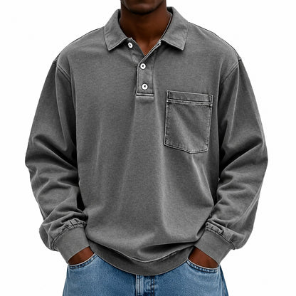 Camisa Polo Renato™ con Manga Larga y Bolsillo Frontal