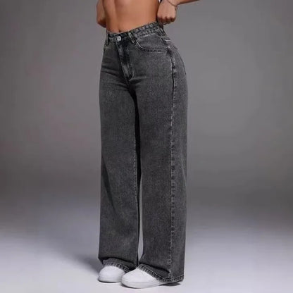 Jeans Carlota™ de Cintura Alta con Corte Recto y Pierna Amplia