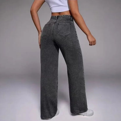 Jeans Carlota™ de Cintura Alta con Corte Recto y Pierna Amplia