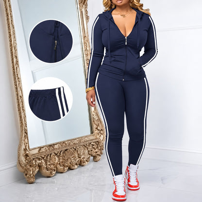 Conjunto Deportivo Alessandra™ con Chamarra con Capucha y Pantalón Ajustado