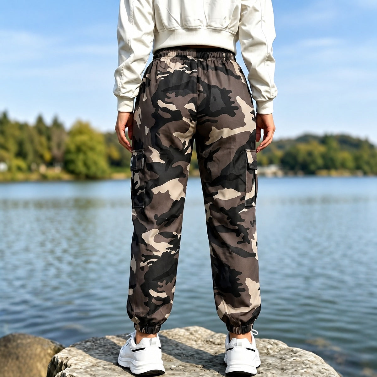 Pantalón Cargo Zaira™ con Cintura Ajustable, Bolsillos Laterales y Corte Jogger