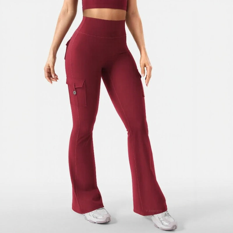 Leggings Nadia™ con Efecto Push-Up, Bolsillos Cargo y Corte Flare