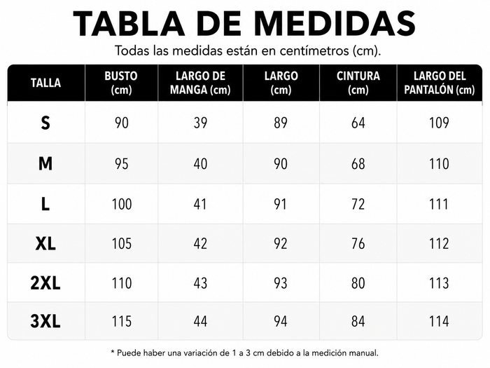 Guía de tallas