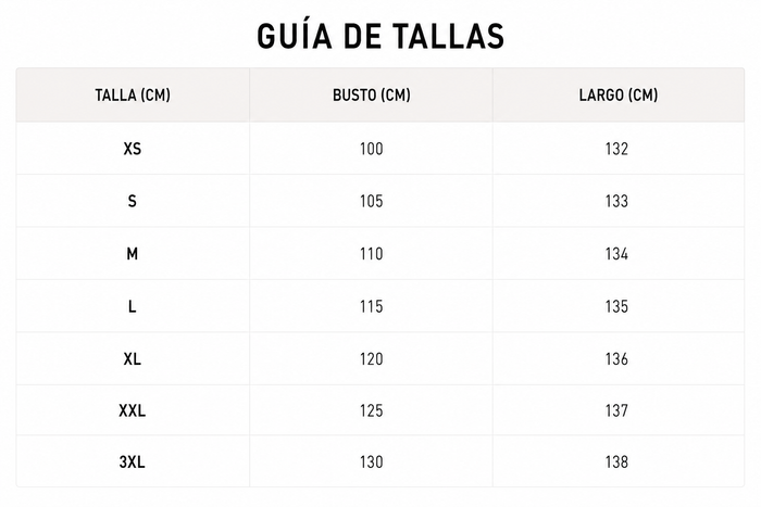 Guía de tallas